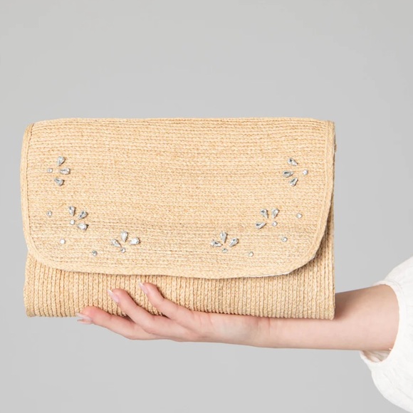 Anthropologie Bay Sky Glamour Envelope Clutch